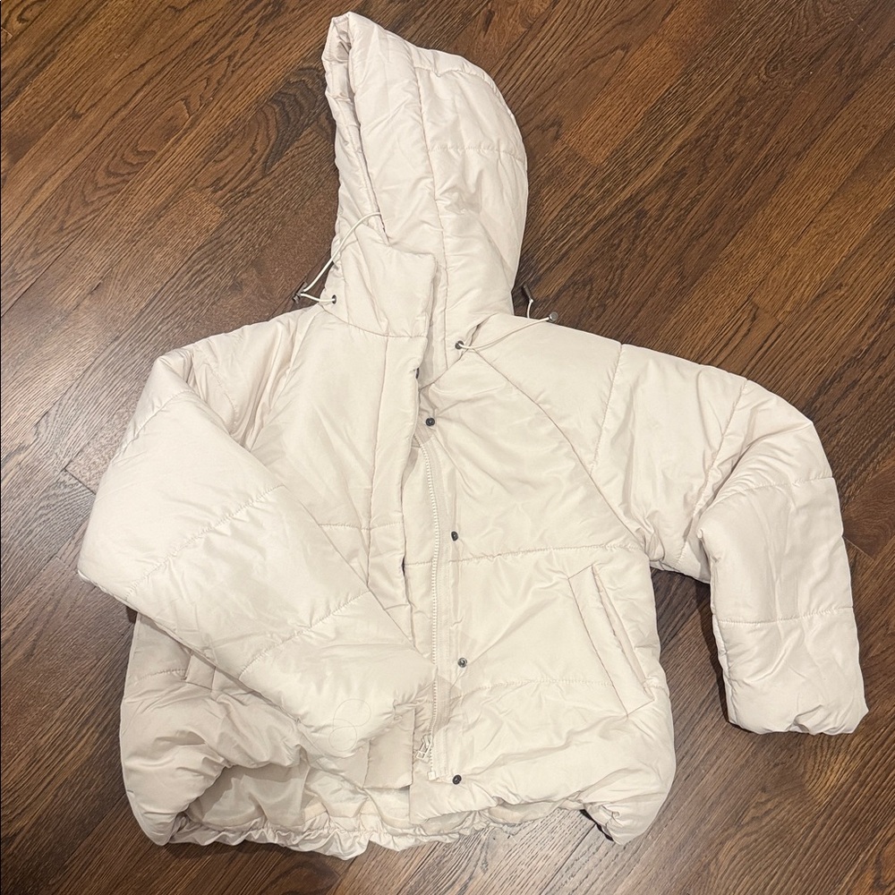 Japanese Ladies Cream Puffer Jacket